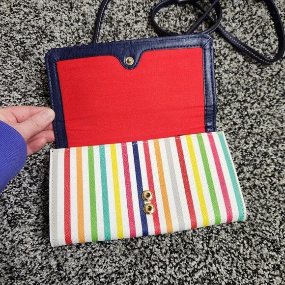 Dooney & Bourke Daphne multicolor Rainbow stripe crossbody Purse Colorful Chic - Picture 11 of 15
